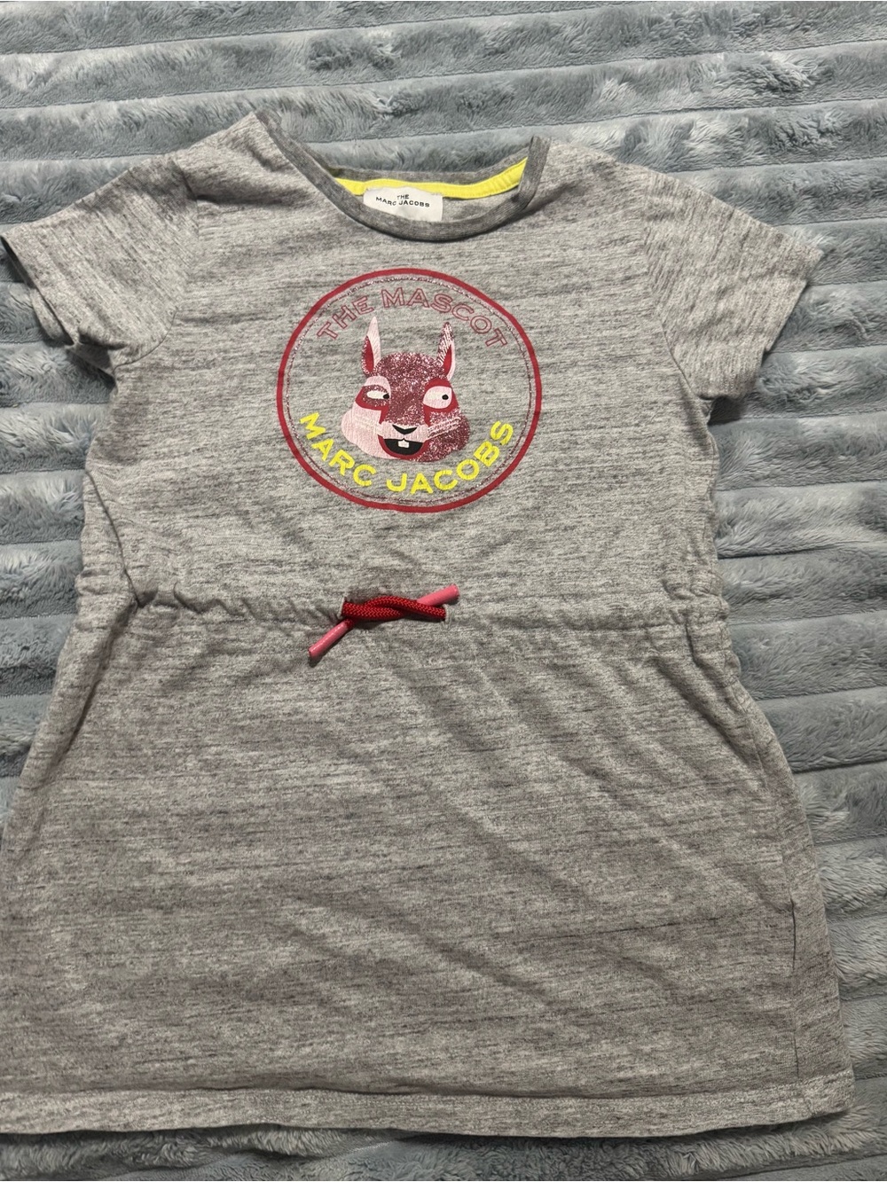 The Marc Jacobs Girls Dress Size 4 Gray The Mascot Glitter Graphic Short Sleeve